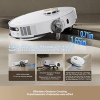 Robot aspirateur et serpillière L50 Ultra Blanc, aspiration 19 500 Pa, vidage automatique, auto-nettoyant, évitement précis des obstacles, traqueur intelligent
