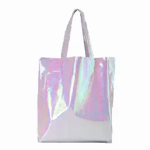 Economic Friendly Wholesale Customized Color Fashion Serpentine Radium Tote Bags Holographic Tote Bags For Women