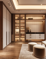 Armoire sur mesure en bois massif de qualité supérieure, moderne, pour dressing, chambre d'appartement, mobilier de maison, design gratuit, haut de gamme