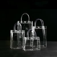 Trousse de toilette de voyage en PVC transparent avec logo personnalisé pour cosmétiques, maquillage et toilette avec poignée