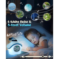Réveil étoile pour enfants avec veilleuse, haut-parleur d'aide au sommeil, veilleuse en silicone, lampe de bureau animale pour chambre à coucher