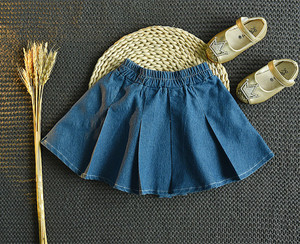 Online Shopping Ready Made Fashion Denim Long Sleeve 2 Set Kids Dress for Baby With <b>Bow</b> As New Product - Product Image 5