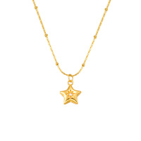 Collier pendentif étoile rétro style européen et américain pour femme, en acier inoxydable plaqué or, accessoires de gros
