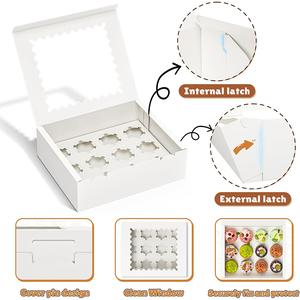 Caja de Panadería Ecológica de Papel para Cupcakes Caseros y Regalos para Eventos Festivos Especiales - Product Image 2