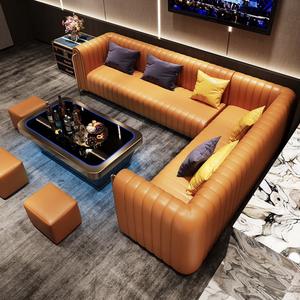 أريكة فاخرة على شكل حرف L مع طاولة قهوة للحانات والنوادي وقاعات الحفلات والغرف الخاصة والمقصورات - Product Image 1