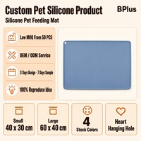BPlus Geformte Silikon-Futtermatte für Haustiere 40 * 30 cm 5 mm Erhöhter Rand Herzförmiges Loch MOQ 50 Großhandel OEM ODM