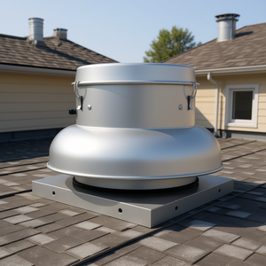 Extractor de Aire para Techo Plateado de 21 Pulgadas, Ventilador de Ático de Aleación de Aluminio, Motor de Alta Potencia 900-1500 CFM, Control Eléctrico por Botón - Product Image 2