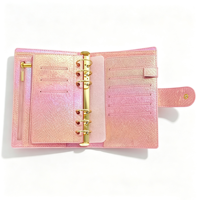 Carpeta metálica de piel sintética con diseño de serpiente A5, A6, A7, organizador, planificador, con cremallera y bolsillo para presupuesto