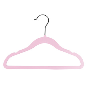 Children's Flocked Clothes Hanger Non Marking Anti Shoulder Angle Baby Specific Non Slip Hook Type Rectangle Shape Coat Hanger - Product Image 1