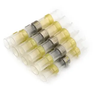 50PCS Yellow Insulated Sealed Butt Solder Seal Heat Shrink Wire Connectors for Wire Splicing