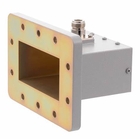WR340 Aluminum Silver Waveguide to Coaxial Adapter (Straight) with 1.2 VSWR and 100W Power