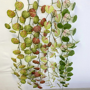 Queyiyi Fleurs artificielles, guirlande de bégonia 120 cm, verdure suspendue pour décoration murale, mariage et maison - Product Image 2