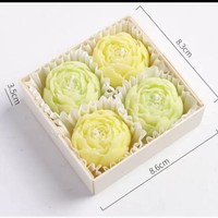 Rosen-Duft Aromatherapie-Kunstkerzen Geschenkbox-Set Handgemachte Sojawachs-Blumenkerzen Kleine Souvenirs für Feiertage & Jahrestage