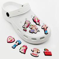 HY Wholesale Cartoon New Design Soft PVC Cheap Strawberry Shortcake Girl Shoe Charms Decorations Buckle for Rubber Clog Charms
