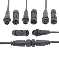 Connecteur AC étanche à la lumière de croissance des plantes personnalisé 3 broches M12 fil à panneau connecteur mâle femelle moulé câble 1.0/0.75/0.5mm2