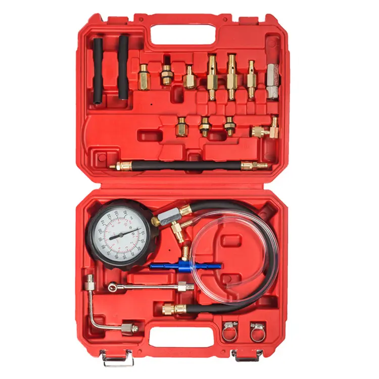 TU-114 Combustione di Olio di Spruzzatura Misuratore di Pressione di Pressione Del Carburante Kit Tester di Pressione Calibro per il sistema di Iniezione Del Carburante 0-140psi/0-10bar