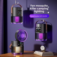Ventilateur de camping 2-en-1 avec lampe anti-moustiques, piège à insectes portable pour le camping en plein air et l'usage domestique