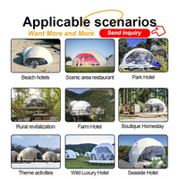 Dôme géodésique de luxe avec salle de bain, cuisine et toilettes, suite d'hôtel pour glamping, igloo permanent pour complexe hôtelier