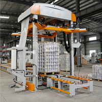 Machine d'emballage de films étirés à froid à haute efficacité, utilisée pour l'empilage des palettes d'emballage de marchandises en conserve et conteneurs.