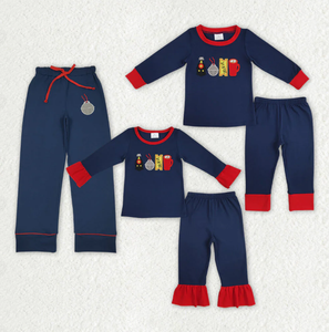 Boutique Winter Kids Clothes <strong>Christmas</strong> Wear Milk Cookie Santa Applique Sibling Matching Set Baby Toddler <strong>Girl</strong> Boy <strong>Outfits</strong> - Product Image 6