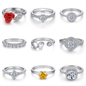 Custom Rhodium Plated 925 Sterling Silver Ring Hip Hop Style CMA Certified Women's Engagement Wedding Anniversary Party Gift - Product Image 2