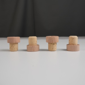 사용자 정의 로고 천연 오크 코르크 T 스토퍼 재사용 가능한 둥근 나무 와인 병 스토퍼 천공 나무 뚜껑 와인 스토퍼 바 탑 스토퍼 - Product Image 3