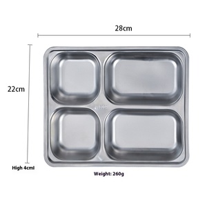 Indonesia thép không gỉ hình chữ nhật tấm ăn tối với 5 ngăn Hộp Ăn Trưa chia khay cho nhà hàng sử dụng PP kim loại có nắp đậy - Product Image 4