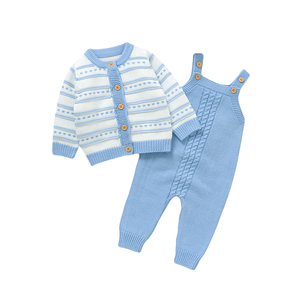 Mimixiong - Mameluco de Punto para Bebé, <span class=keywords><strong>Ropa</strong></span> de <span class=keywords><strong>Invierno</strong></span> para Recién Nacido, Conjunto de <span class=keywords><strong>Ropa</strong></span> de Manga Larga a Rayas para Bebé - Product Image 1
