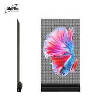 Écran holographique transparent LED P3.9, intérieur, couleur pleine, ultra-fin, auto-adhésif, pour vitrine de magasin, installation facile