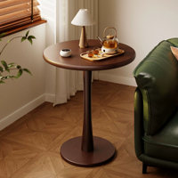 Table d'appoint ronde en bois massif français, petite table basse, meuble de chevet pour salon, chambre, balcon