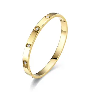 Preço barato Moda Mulheres Pulseira Pulseira De Aço Inoxidável De Ouro 18K Pulseira Para As Mulheres