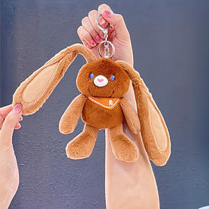 Kaninchen mit beweglichen Ohren Kaninchen puppe Plüsch tier Großhandel Anhänger Cartoon Mini Puppe hängen Schlüssel bund Geschenk für Mädchen - Product Image 4