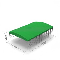 Grande Tente Pliante Rétractable avec Auvent, Abri Mobile Portable et Durable pour Événements, Haute Résistance au Feu pour Utilisation Extérieure, Tente Coulissante