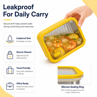 Boîtes à lunch en gros pour la randonnée, pour adultes, ensemble de boîtes à lunch empilables, boîte à lunch bento en acier inoxydable avec couvercle en verre
