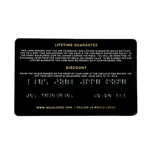 Custom gold silver embossed credit card pvc business cards printing Plastic google review nfc rfid em access control cards
