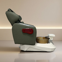 Fauteuil de pédicure électrique, table de massage, bain de pieds, canapé en cuir PU, cadre en acier inoxydable pour salon de beauté, spa, commercial, moderne
