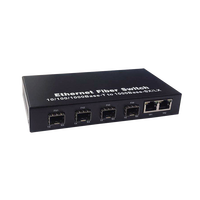 Convertidor de Medios SFP de Alta Velocidad, Switch de Red Gigabit Ethernet, 4 SFP + 2 RJ45, Switch de Fibra Óptica, Convertidor de Medios de Fibra Óptica
