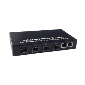 Convertidor de Medios SFP de Alta Velocidad, Switch de Red Gigabit Ethernet, 4 SFP + 2 RJ45, Switch de Fibra Óptica, Convertidor de Medios de Fibra Óptica - Product Image 3