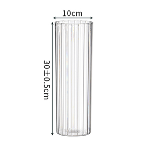<span class=keywords><strong>Vase</strong></span> à <span class=keywords><strong>fleurs</strong></span> moderne en plastique <span class=keywords><strong>transparent</strong></span> à nervures, <span class=keywords><strong>vase</strong></span> décoratif <span class=keywords><strong>transparent</strong></span> pour la décoration de la maison, de la table de mariage - Product Image 2