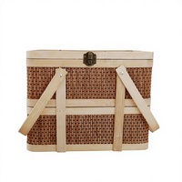 Panier en bambou tressé à la main, boîte cadeau chinoise pour mariages, remises de diplômes, ouvelles maisons, design rétro, compagnon pour les crabes, Zongzi, gâteau de lune