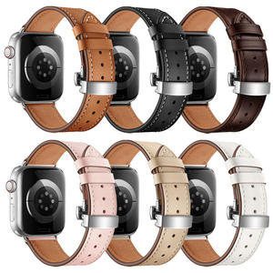 <span class=keywords><strong>สาย</strong></span>นาฬิกาหนังแท้สีดำสำหรับผู้<span class=keywords><strong>ช</strong></span>าย แบบล็อคผีเสื้อ ถอดเร็ว <span class=keywords><strong>สาย</strong></span>หนังแท้สำหรับ Apple Watch Ultra 3 - Product Image 6