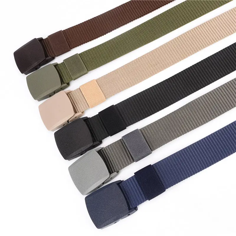 Men's Nylon Belt With Resin Buckle Webbing Sports Woven Belt Factory Whole Sale