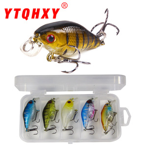 Nouvel ensemble de leurres durs en plastique 5 couleurs, modèle Little Fat Box, pour la pêche au bar, au lucioperche et au brochet - 55mm, techniques de pêche en fond - Product Image 4