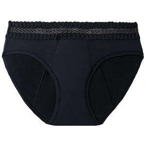 Culotte menstruelle taille basse en coton et élasthanne respirante pour femme, anti-fuite, quatre couches, avec dentelle ajourée à la taille – Meilleure vente - Product Image 1