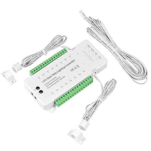 16 Channel LED Motion Sensor, Staircase LED Light Controller, Adjustable Speed and Brightness Staircase Lighting Control System