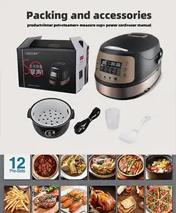 Japon 4L Mini pirinç ocak Multicooker: çok yönlü pişirme için çok fonksiyonlu 900W Pot