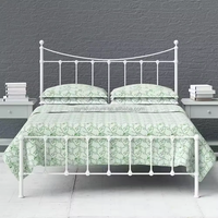 Cadre de lit en métal de style européen lit double transformable à montage facile tissu d'ameublement maison hôtels écoles appartements