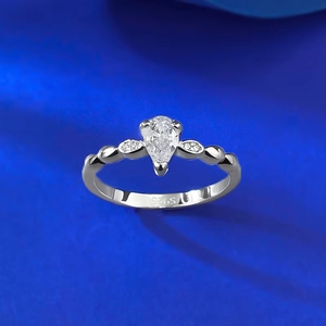 Nuovo Anello a Goccia in <span class=keywords><strong>Argento</strong></span> 925 per Donne, Semplice, Personalizzato, Sottile, Impilabile, alla Moda, Gioiello Classico da Matrimonio - Product Image 3