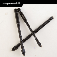Foret en alliage de carbure YG6X pour percer le verre, la carrelage, le métal, le bois – Multi-usage, entièrement affûté, quatre lames, design croisé, 6 mm