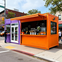 Tienda Móvil para Exteriores de 10 pies x 20 pies, Contenedor Contemporáneo Tipo Pop-Up para Bar y Cafetería, Tienda de Conveniencia Modular y Móvil